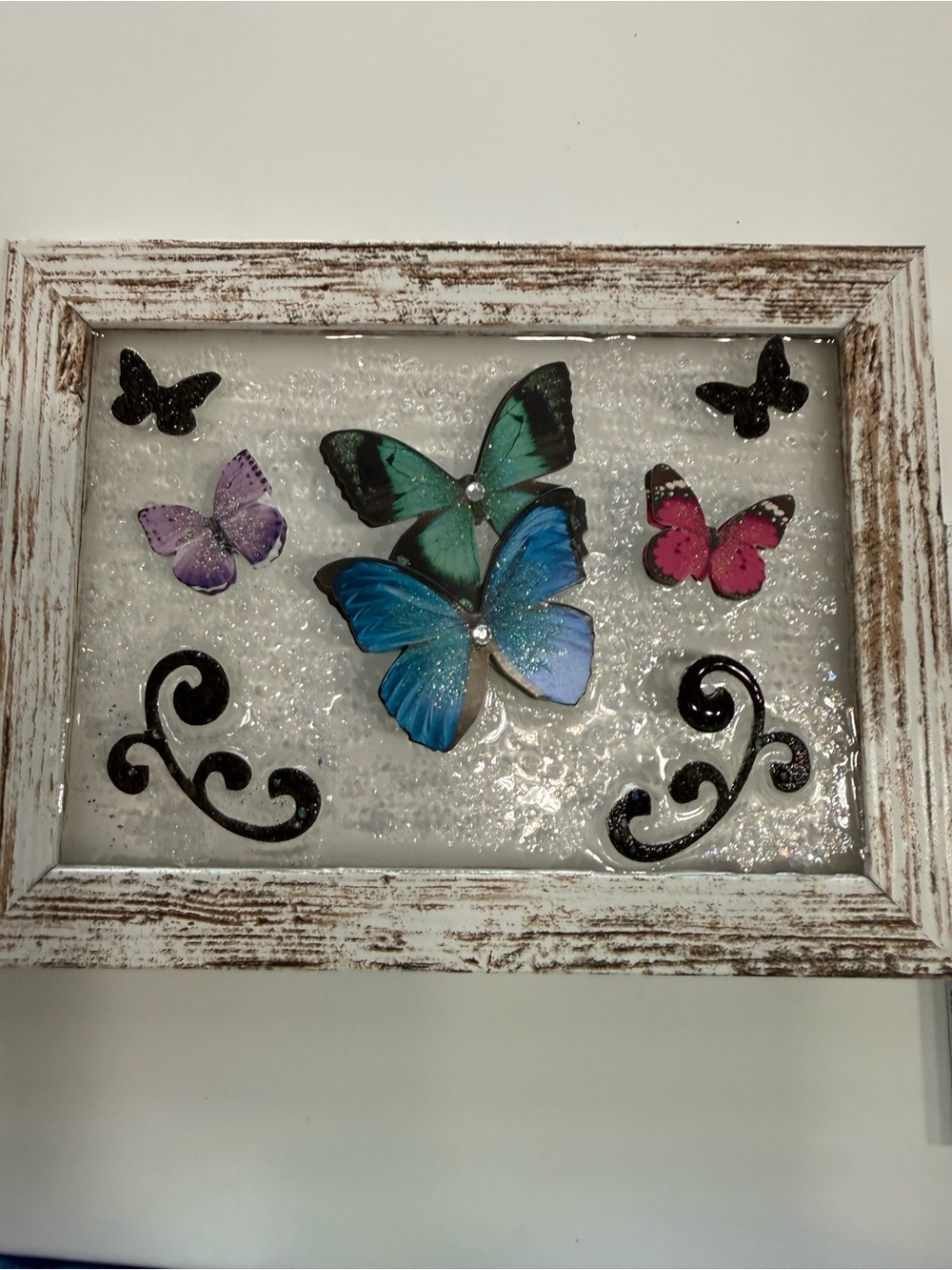 Decorative Butterfly Resin Wall 5”7Frame - Blue, Green, Pink, Purple Butterflies